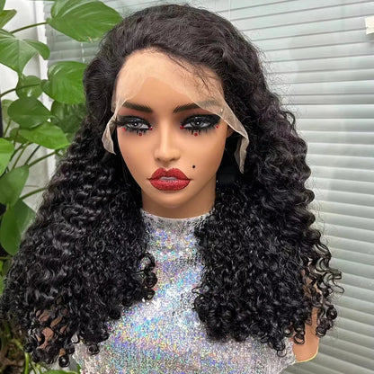 12A Brazilian Remy Human Hair 300% Density Piano Color Bouncy Curly Lace Front Wigs 13x4 Transparent Lace Frontal Long Hair