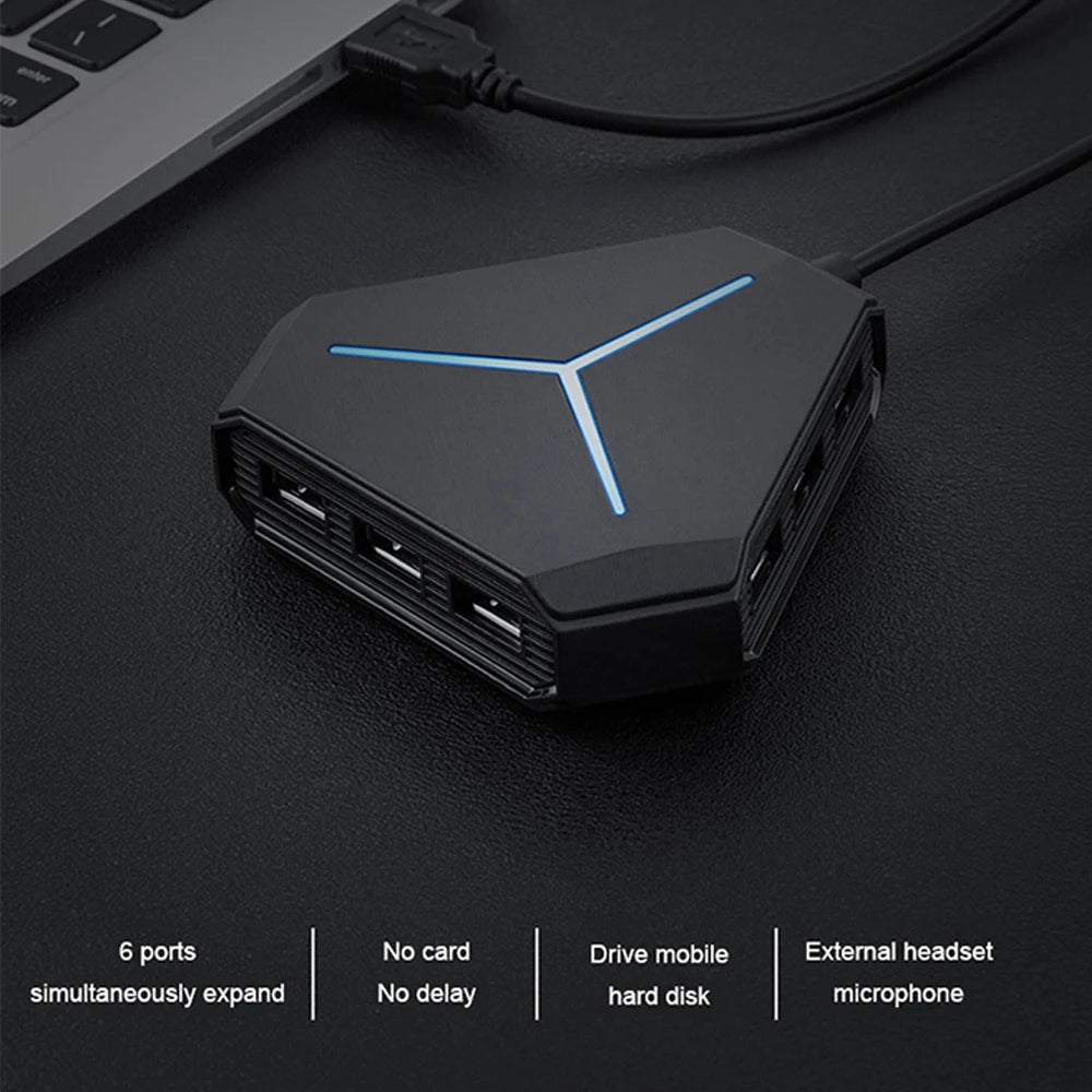 USB Hub USB 3.0 Hub USB Splitter Multi USB 2.0/3.0 Card Reader Headphone microphone Jack 6 Ports Hub For Desktop PC Notebook