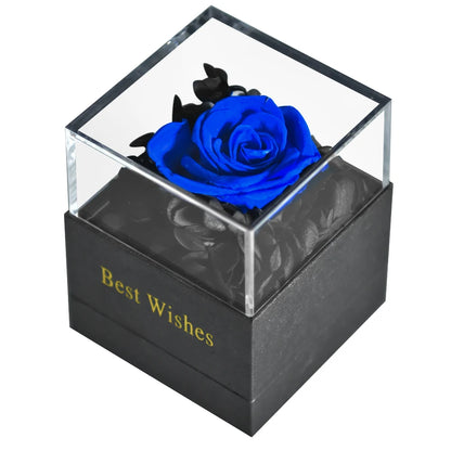 Eternal Rose Preserved Flower Proposal Jewelry Box Earrings Necklace Storage Case Forever Love Wedding Christmas Valentines Gift
