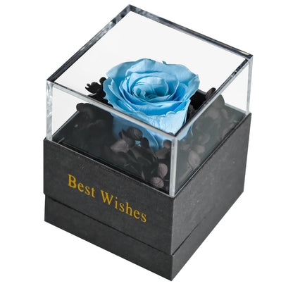 Eternal Rose Preserved Flower Proposal Jewelry Box Earrings Necklace Storage Case Forever Love Wedding Christmas Valentines Gift