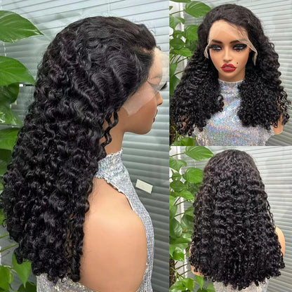 12A Brazilian Remy Human Hair 300% Density Piano Color Bouncy Curly Lace Front Wigs 13x4 Transparent Lace Frontal Long Hair