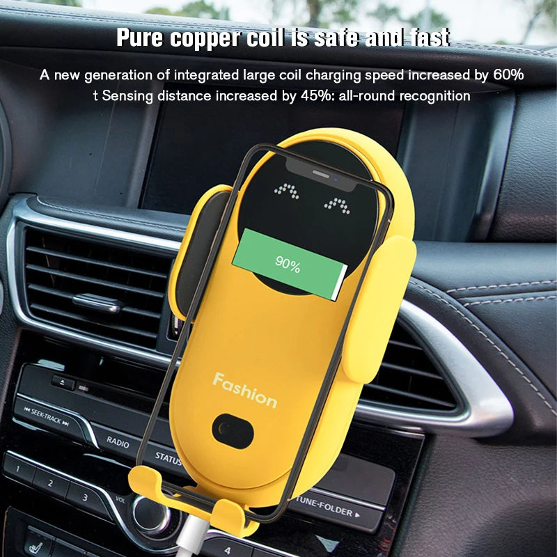 Fashion Smart Sensoor Car Wireless Charger Phone Stand Automatic Clamping Car Fast Charger Mobile Holder Mount In Car Air Outlet