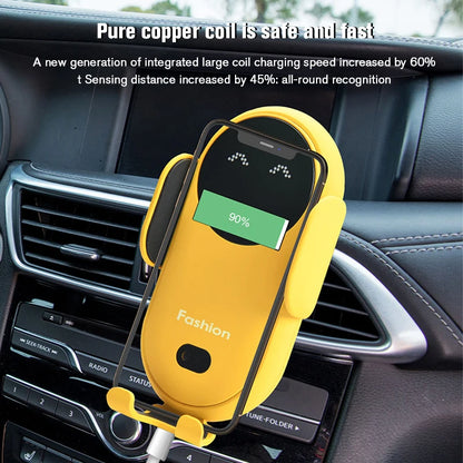 Fashion Smart Sensoor Car Wireless Charger Phone Stand Automatic Clamping Car Fast Charger Mobile Holder Mount In Car Air Outlet