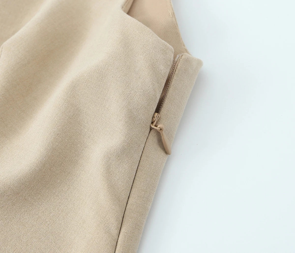 KAR&OT ZA 2025 Women's Retro V-Neck Sleeveless Dress Slim Fit Wide Pleated Vest Button Decoration Ruched Spring New 2157554