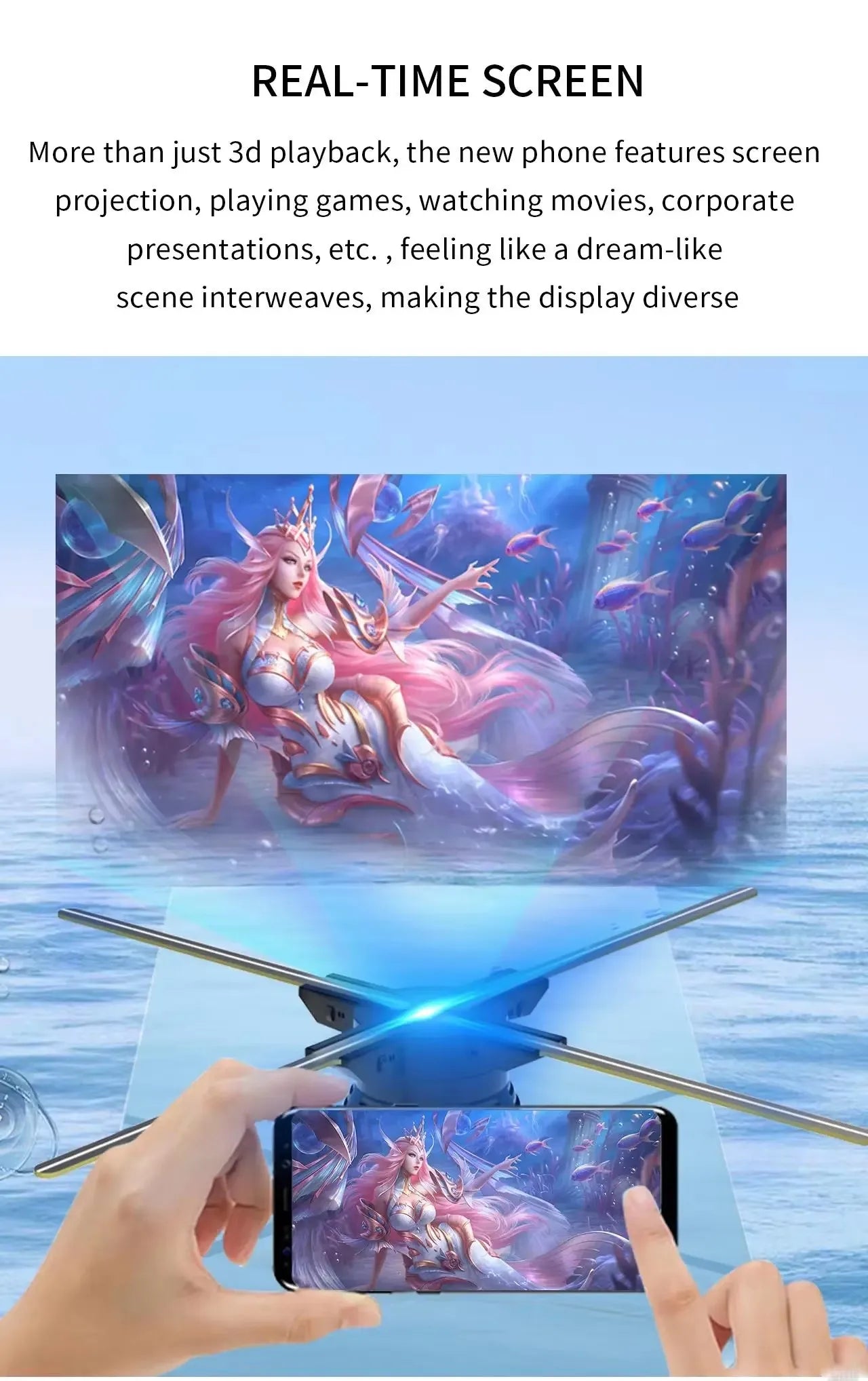 52cm 3D Hologram Fan Projector HD LED Holographic Player Advertising Display Machine WiFi APP Remote Control for Shopping Mall