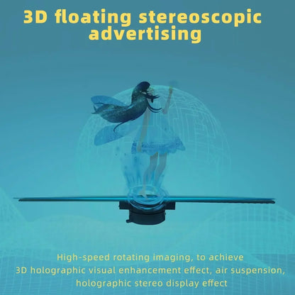 3D Hologram Fan 42CM 3D Holographic Projector Advertising Display Light HD Holographic Projector for Stores Bars Party Xmas