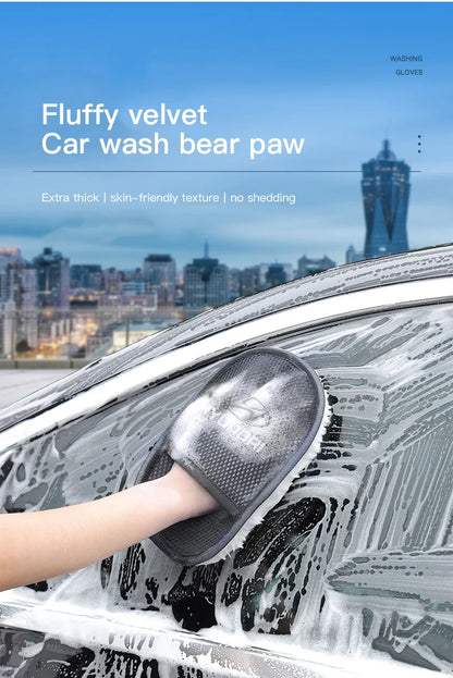 1Pcs Car Wash Glove Wool Soft Cleaning Brush Tools For Hyundai IONIQ Sonata Elantra Grandeur i20 i10 SantaFe i30 Palisade Bayon