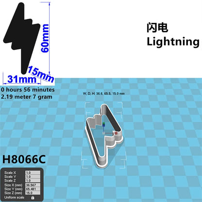 Four Specifications Cartoon Nature Graphics Super Lightning,Plastic Mold,Cake Fondant Tools,Cookie Sushi and Fruits Cutters