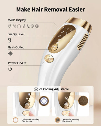 Professional IPL Laser Hair Removal For Women and Men Ice-Cooling Painless ElectricDepilator Body Bikinis Permanent Depilation