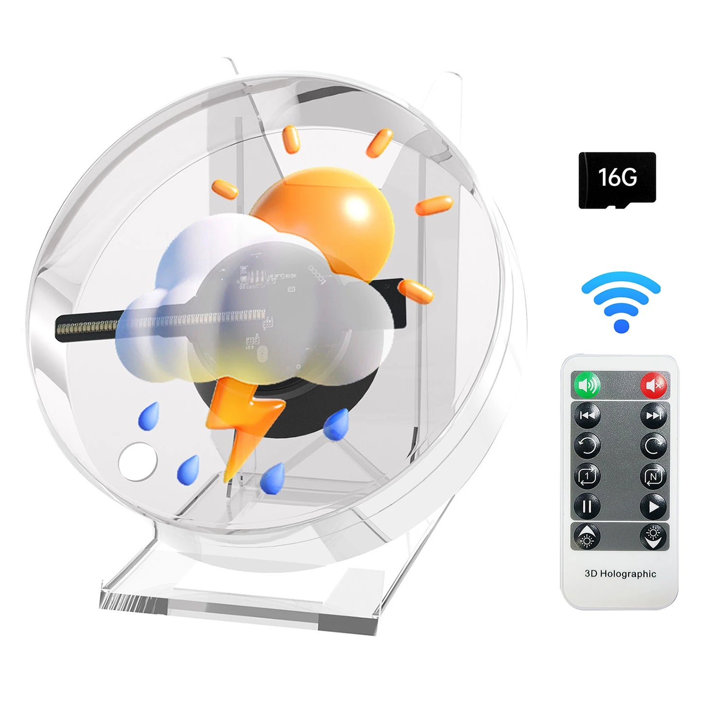 3D Hologram Projector Advertising Display Fan Advertisment Video Player 3D Naked Eye HD LED Photo Video Fan with Bright LED Bead