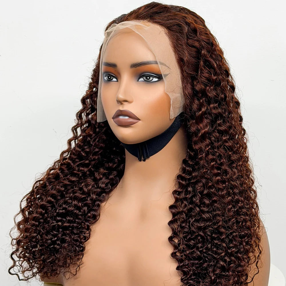 24 inch Full Water Wave Human Hair Wig 100% Human Hair 300% Density 13x4 Lace Frontal Front Curly Human Hair Wig for Black Women