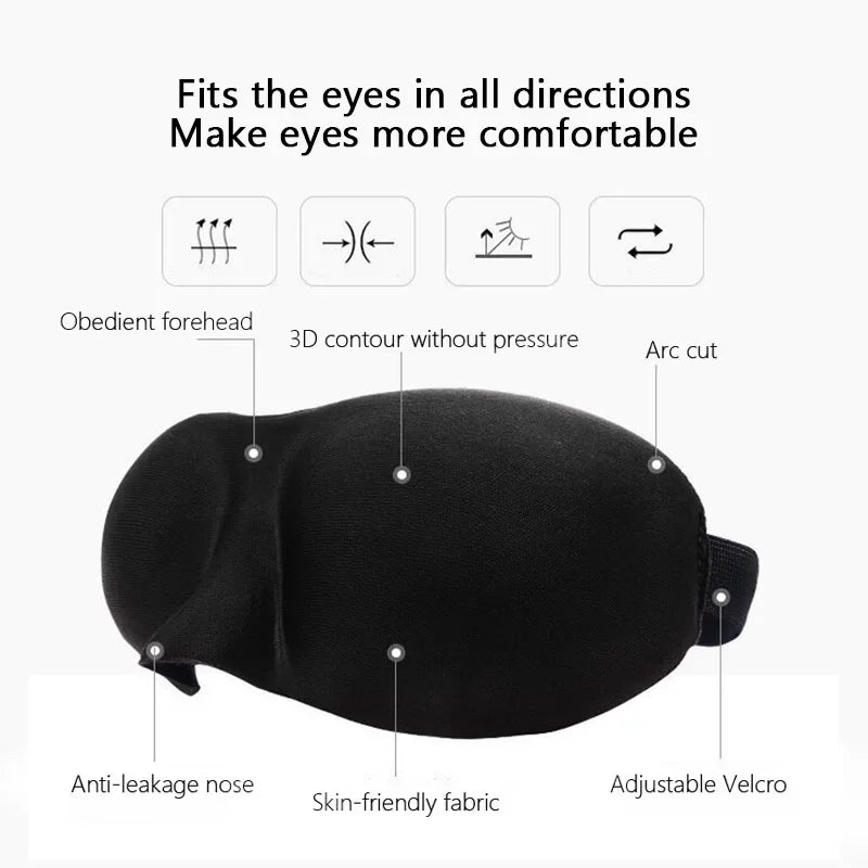 3D Contoured Sleep Mask 100% Light Blocking Eye Mask Ultra-Soft Skin-Friendly Material Breathable Eye Cover For Rest Travel Yoga