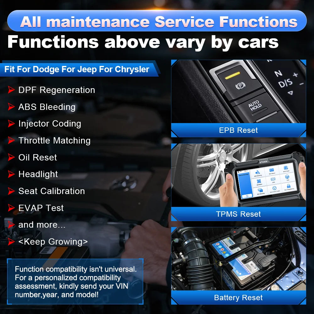 XTOOL InPlus IP500-DJC OBD2 Automotive Scanner For Chrysler/Jeep/Dodge All System Car Diagnostic Free Update Add FCA AutoAuth