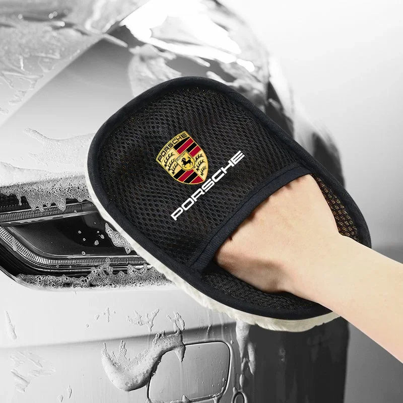 Interior Stickers Fot Porsche 1pc Car Wash Wool Gloves Velvet Thickened With Cashmere Wool Wipe Car Gloves For Porsche Cayenne P