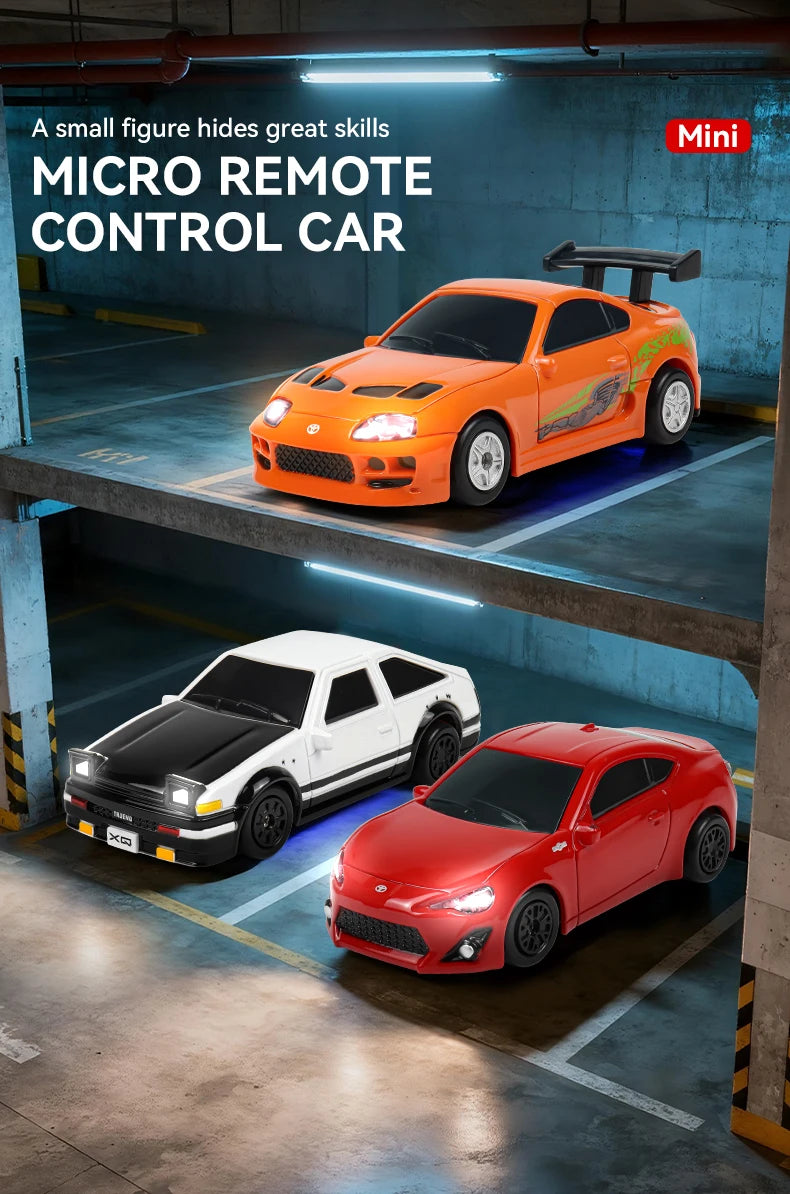 Lighting RC Cars 2.4Gh Remote Contorl 1/64 Stunt Drift Car 2WD High Speed Model Vehicle Toy Gifts For Boys Girls Children Adults