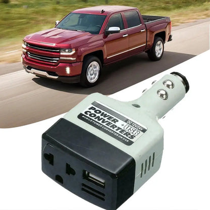 12V 24V DC to AC 220V Portable Car Power Inverter Adapter Plug Converter with USB on-board charger
