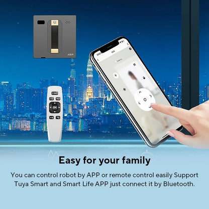 Robot Window cleaner ABIR WD8,Dual Water Spray,Smart Memory,High Vacuum Suction, Laser Sensor, Home Wall Glass Cleaning Robot
