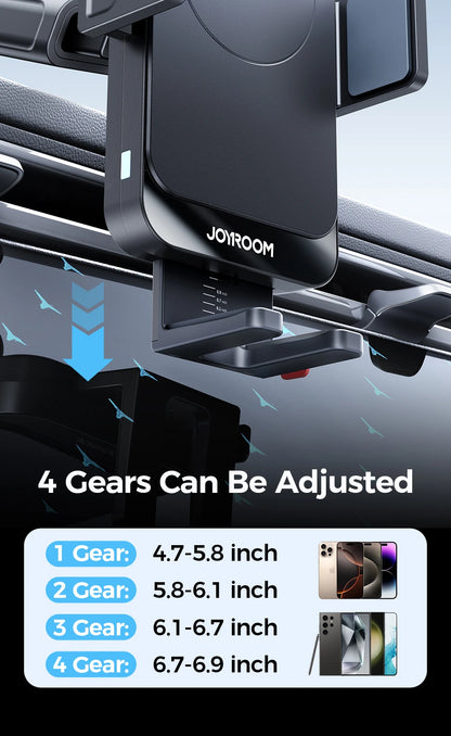 Joyroom Car Phone Holder 15W Wireless Charging Car Holder Charger 360° Rotation One-Hand Operation Car Phone Mount For  4.7-7''