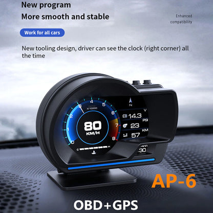 Car Head up Display, OBDⅡ+GPS Smart Gauge High Definition Speedometer Car Diagnostic Tool OBD Fault Code Elimination