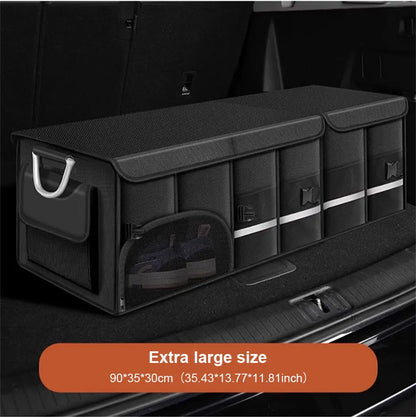 SEAMETAL Foldable Trunk Storage Box Waterproof Oxford Cloth 110L Large-Capacity Car Organizer for Camping/Fishing Easy to Carry
