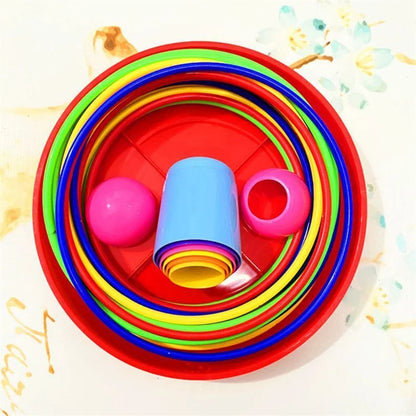 Children Throw Circle Game Ferrule Stacked Toys Fun Indoor Outdoor Parent-Child Interactive Circle Layers Early Education Gift