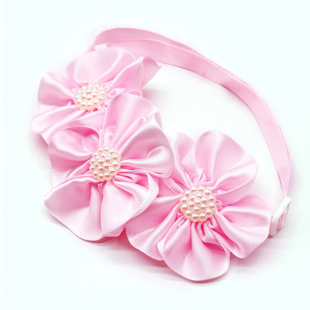 8PCS Valentine's Day Pet Decorate Bowtie with Diomand Grooming Flower Pink Dog Gifts for Small Dogs Accessories Wholesale