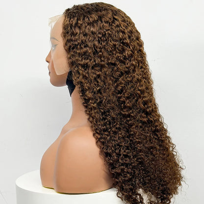 24 inch Full Water Wave Human Hair Wig 100% Human Hair 300% Density 13x4 Lace Frontal Front Curly Human Hair Wig for Black Women