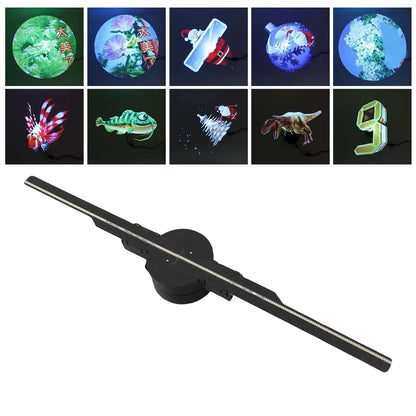 3D Hologram Fan 16.1in 2 Blades Hologram Projector Fan Customized Video Image Editing 224 LED Beads Support WiFi APP for Store
