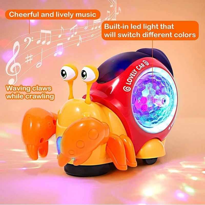 Crawling Crab Baby Toys With Music Light Up Interactive Musical Toys For Baby Dancing Crawling Toys Moving Toddler Toys 0 12
