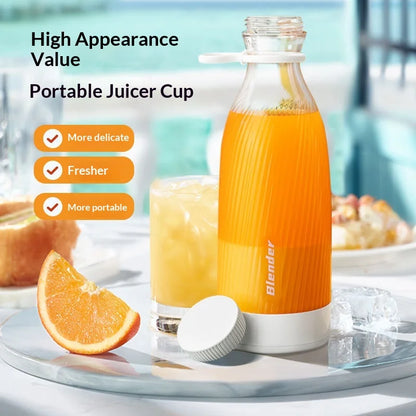 Portable Mini Juicer USB Rechargeable 6 Blades Handheld Fruit Blender Multifunctional Juice Maker for Smoothie Milkshake