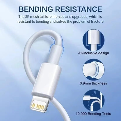 35W PD Original Fast Charging USB Cable for iPhone 14 8 7 Plus 13 12 11 Pro XS Max XR X USB C Rapid Charger Cable 1m 1.5m 2m 3m