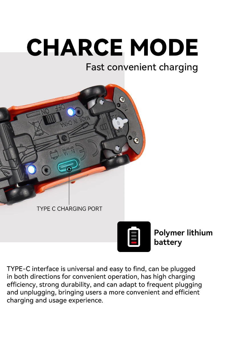 Lighting RC Cars 2.4Gh Remote Contorl 1/64 Stunt Drift Car 2WD High Speed Model Vehicle Toy Gifts For Boys Girls Children Adults