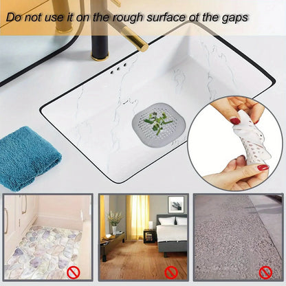 Drain Cover - No Drill Hair Catcher for Sink/Bathtub/Shower, Fine Mesh Waterproof Filter with Suction Cups Kitchen Accessories