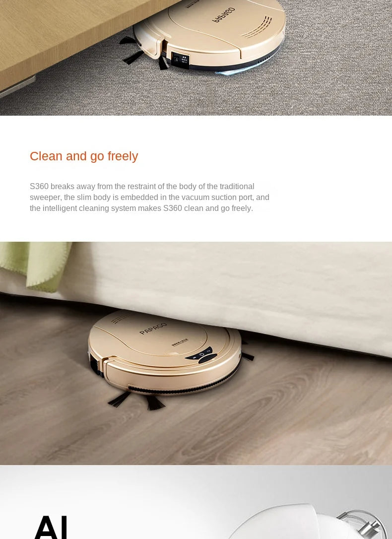 2023PapaGo Sweeping robot Household Ultra-thin Fully automatic intelligent vacuum cleaner Wipe the mopping machine