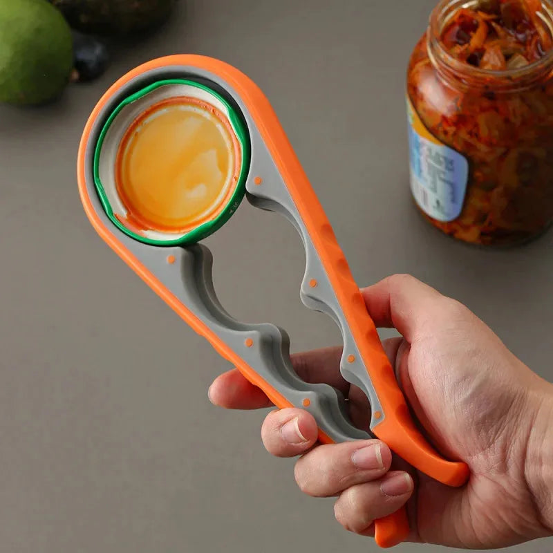 4 in 1, 1pc Non-Slip Grip Multi-Purpose Can Opener for Beer Bottles and Home Kitchen Use