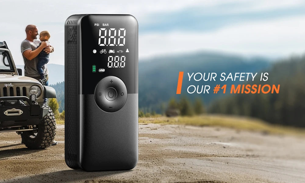 CARSUN Portable Tire Inflator Rechargeable Electric Inflator For Car  Bicycle Digital Air Compressor Football Ball Inflator Pump