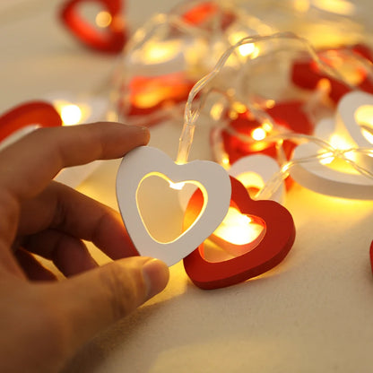10 LED Love Heart String Lights Valentine's Day Decoration Garland Led Fairy Lights Wedding Birthday Party Decor Supplies Props