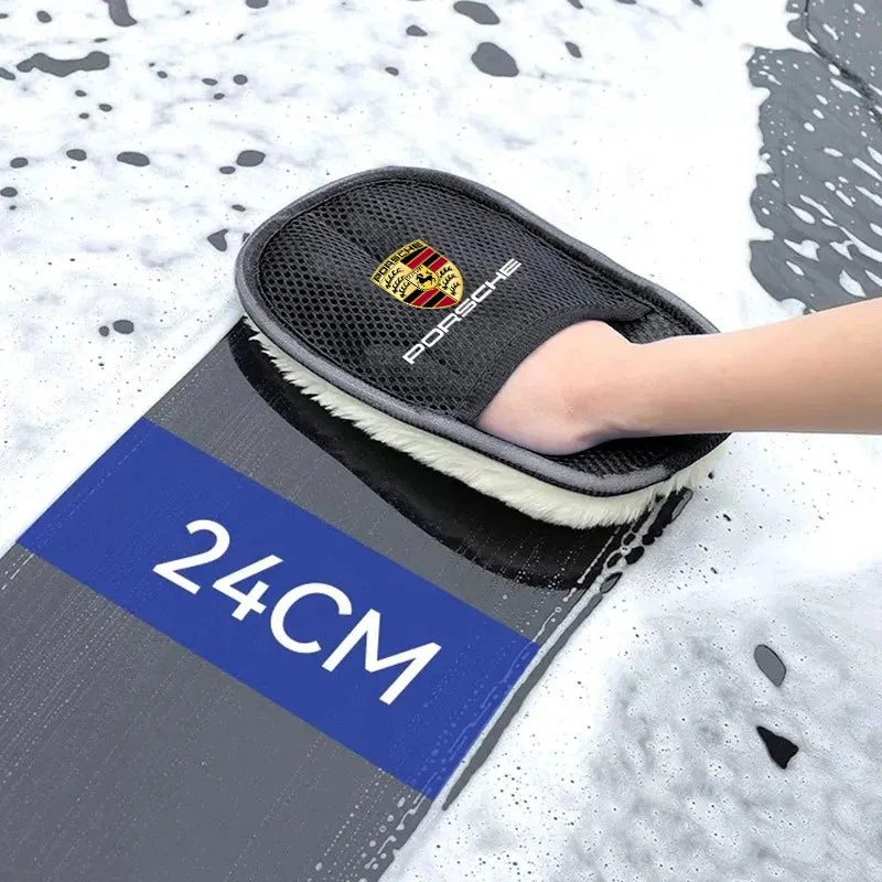 Interior Stickers Fot Porsche 1pc Car Wash Wool Gloves Velvet Thickened With Cashmere Wool Wipe Car Gloves For Porsche Cayenne P