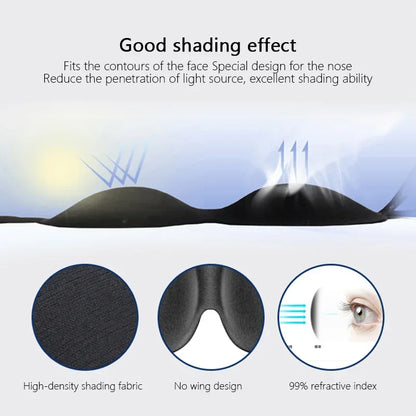 3D Contoured Sleep Mask 100% Light Blocking Eye Mask Ultra-Soft Skin-Friendly Material Breathable Eye Cover For Rest Travel Yoga