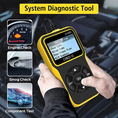 Car Diagnostic Tool Auto Parts 16 Pin Engine Diagnostic Instrument Obd2 Code Reader Digital Display Obd 2 Scanner, No Battery