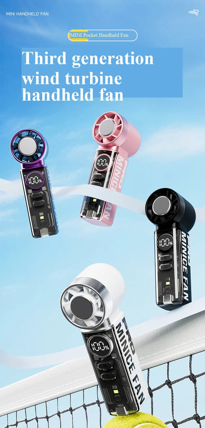 2026 new ice-cooling high-speed fan, semiconductor cooling handheld fan, portable mini pocket digital display small fan