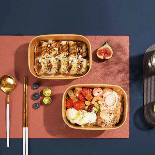 10Pcs/Set Disposable Paper Lunch Box Food Storage Containers With Lid Fruit Salad Cake Box Kitchen Accessories Party Supplies