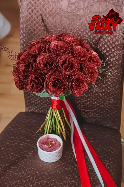 30/50 pcs 7/6 cm Glitter artificial flower rose Mother's/Valentine's Day girl friend wife DIY bouquet gifts for wedding Birthday