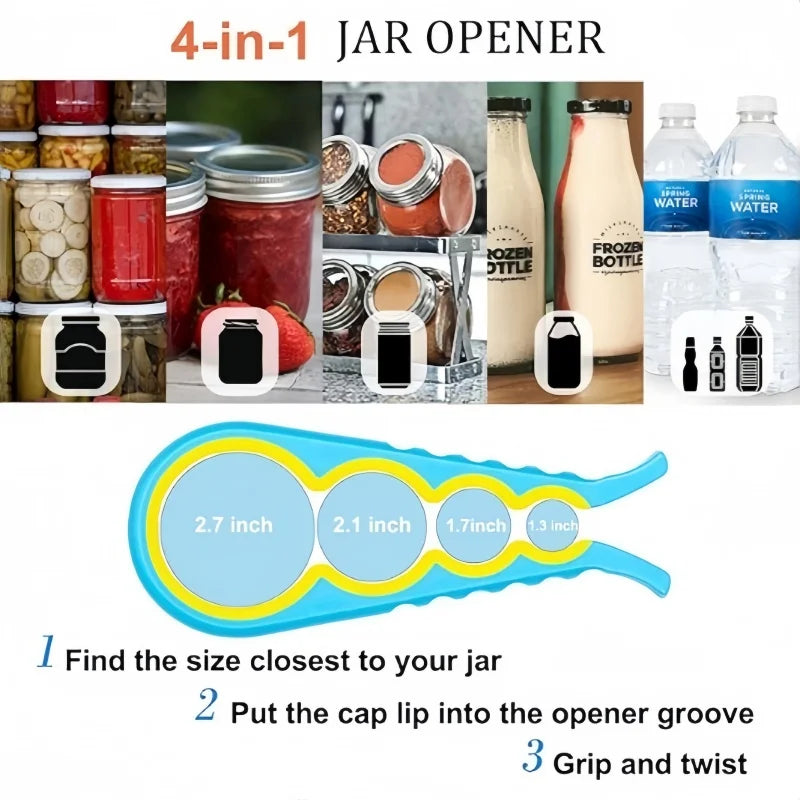 multifunctional can opener kitchen household non-slip simple bottle opener tool, lid opening labor-saving artifact