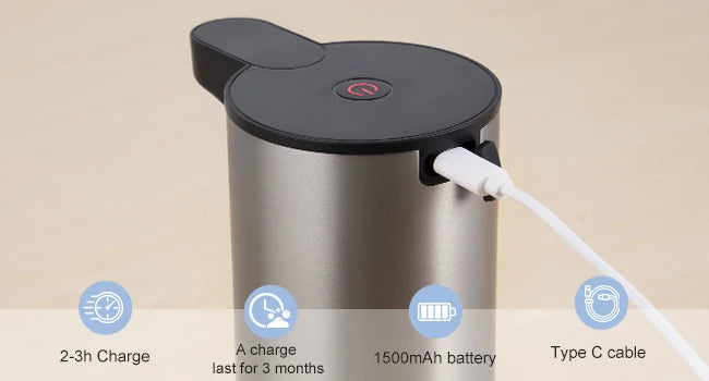 LAOPAO Stainless Steel Automatic Soap Dispenser with LED Lighting Contact Kitchen and Bathroom Hygienic Soap Dispenser