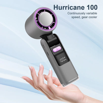 Ice Cooling Handheld Fan 13000rpm with Ice Cooler Rechargeable Small Pocket Fans 3-in-1 Portable Fan Speed(100)