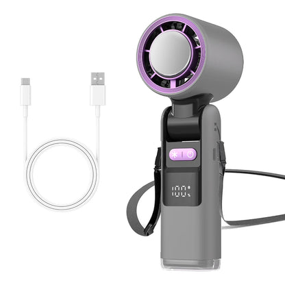 Ice Cooling Handheld Fan 13000rpm with Ice Cooler Rechargeable Small Pocket Fans 3-in-1 Portable Fan Speed(100)