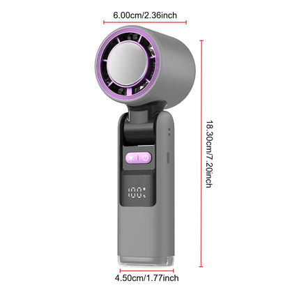Ice Cooling Handheld Fan 13000rpm with Ice Cooler Rechargeable Small Pocket Fans 3-in-1 Portable Fan Speed(100)