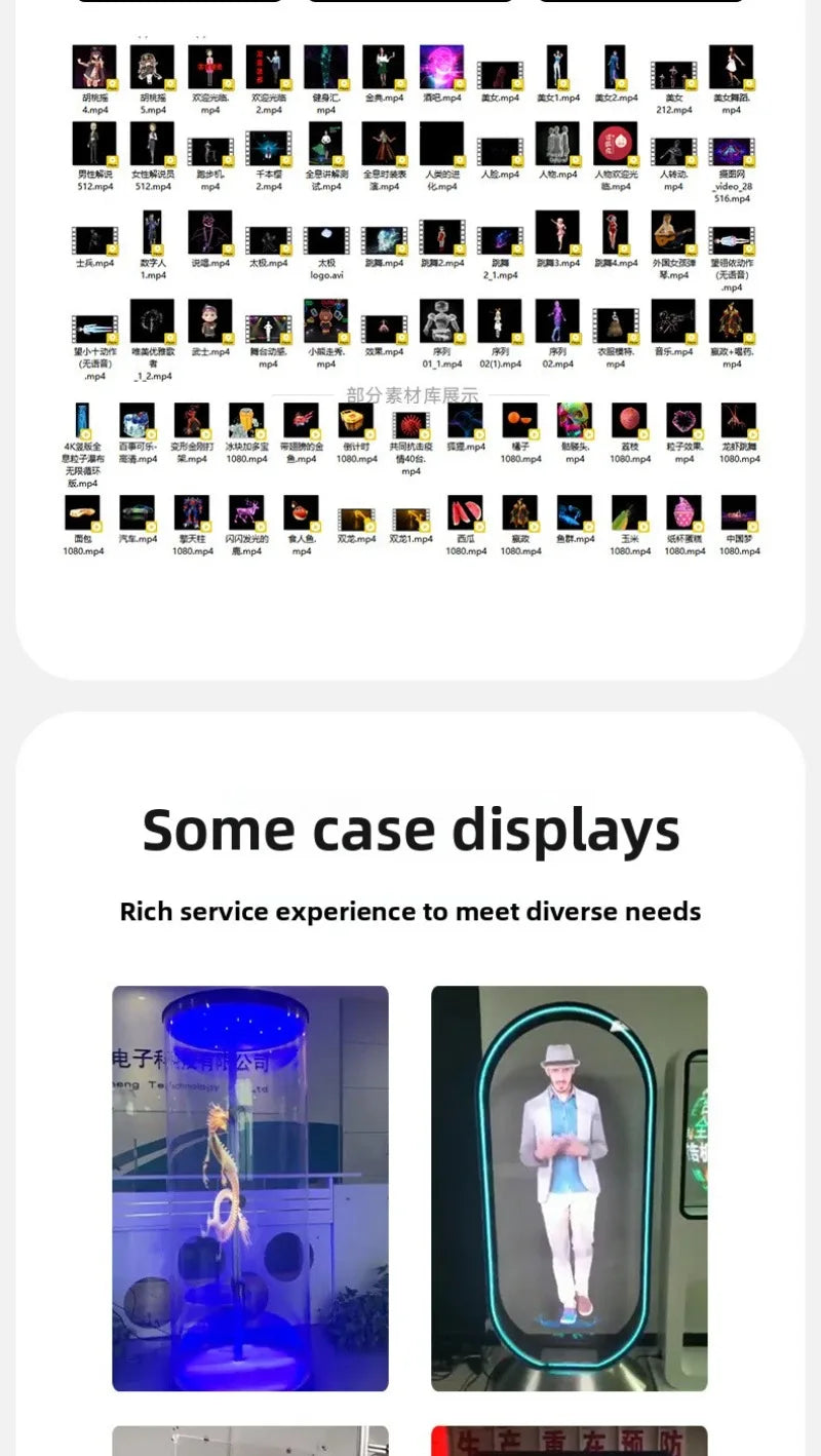 Custom Ventilador Holografico Splicing Hologram Fan Projectors Display Big Size 3D Led Fan For Advertising Business Exhibition