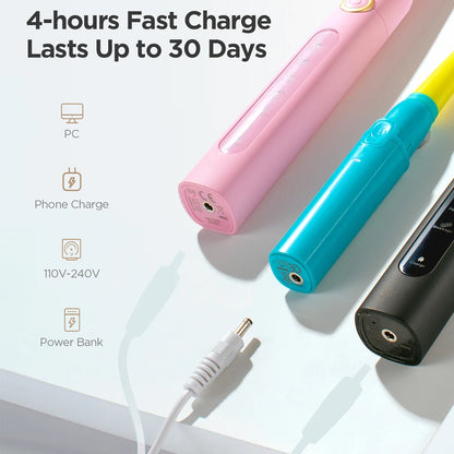 Fairywill 2001 Family Kids Sonic Electric Toothbrush Rechargeable Soft Tongue Cleaner Smart Timer and 3 Modes 4 Hours Charge